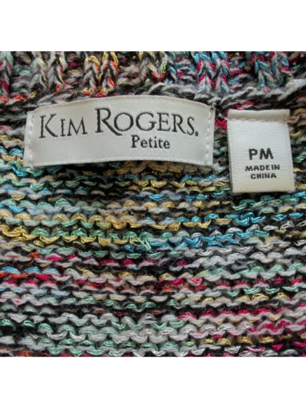 Kim Rogers Petite Multicolored Swester 3/4 Sleeve Size PM Lightweight -48lp - Picture 9 of 10